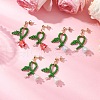 Flower Dangle Stud Earrings EJEW-TA00637-1