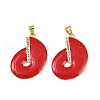 Brass Micro Pave Cubic Zirconia Pendants KK-C095-05G-1
