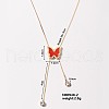Stainless Steel Enamel Vintage Serpentine Chains Butterfly Pendant Necklaces IS8208-2-1