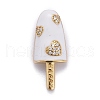 Brass Micro Pave Cubic Zirconia Enamel Pendants ZIRC-A018-02G-RS-2
