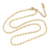 304 Stainless Steel Rice Link Chain Necklaces for Women NJEW-U045-04G-2