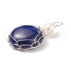 Natural Dyed Lapis Lazuli Pendants PALLOY-JF01790-03-3