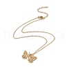 Initial Letter with Butterfly Pendant Necklace NJEW-C026-01G-N-2