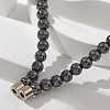 6mm Round Synthetic Non-Magnetic Hematite Beaded Necklaces NJEW-R020-10-3
