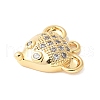Brass Micro Pave Clear Cubic Zirconia Pendants KK-U064-07G-2