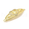 Brass Pave Cubic Zirconia Religion Connector Charms KK-Q066-16B-G-2