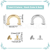 WADORN 12 Sets 2 Colors Alloy D-Ring Clasps FIND-WR0007-76-2
