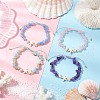 4Pcs Natural Gemstone Chip Braided Bead Bracelets BJEW-JB11540-02-1