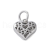 925 Sterling Silver 3D Hollow Flower Heart Charms STER-M099-02P-1