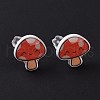 Acrylic Cartoon Mushroom Stud Earrings with Platic Pins for Women EJEW-F293-03A-3