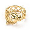 Brass Cubic Zirconia Cuff Ring KK-H433-03G-2