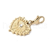 304 Stainless Steel Rhinestone Heart with Eye Pendant Decoration STAS-S165-30G-2