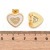 Heart Brass Micro Pave Clear Cubic Zirconia Stud Earrings KK-D363-12B-G-3