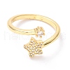 Brass Micro Pave Clear Cubic Zirconia Cuff Rings RJEW-F114-03G-1
