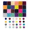 24 Colors Transparent Glass Beads Strands FGLA-X0001-04B-8mm-1