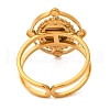 Oval Natural Tiger Eye Finger Rings RJEW-Q822-30G-03-3