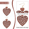ANATTASOUL 6 Pairs 6 Styles Wood Dangle Earrings with Iron Earring Pins EJEW-AN0004-60-3
