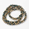 Electroplate Opaque Glass Beads Strands EGLA-A034-P1mm-O09-2