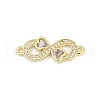 Brass Clear Cubic Zirconia Heart Infinity Connector Charms KK-D317-144G-1