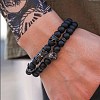 Fashion Retro Black Matte Bracelet Set with Zircon Crown ZZ8347-7-1