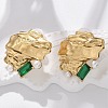 Brass & Glass & Plastic Stud Earrings EJEW-D302-03G-02-5