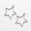 Rack Plating Alloy Star Open Back Bezel Pendants X-PALLOY-S047-40F-FF-1