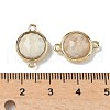Brass Pave Natural Mixed Stone Faceted Flat Round Connector Charms G-U028-04G-4