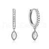 S925 Sterling Silver Horse Eye Hoop Earrings AR6499-2-1