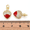 Brass Micro Pave Cubic Zirconia Pendants KK-N265-12G-3