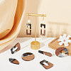 HOBBIESAY 12Pcs 6 Styles Resin & Walnut Wood Pendants WOOD-HY0001-19-5