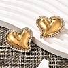 Heart 304 Stainless Steel Micro Pave Clear Cubic Zirconia Stud Earrings EJEW-V016-01G-01-3