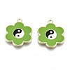 Rack Plating Alloy Enamel Pendants ENAM-T014-01B-RS-1