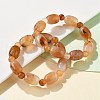 Natural Agate Bead Stretch Bracelets G-P570-01A-2