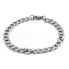 Tarnish Resistant Unisex 304 Stainless Steel Curb Chain/Twisted Chain Bracelets X-STAS-D0002-40P-4