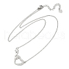 Brass Pave Clear Cubic Zirconia Infinity Heart Pendant Nceklaces for Women NJEW-V011-01P-4