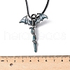 Alloy Enamel Dragon Wrapped Sword Pendant Necklaces NJEW-V005-02P-02-3