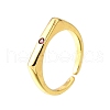 Brass Micro Pave Cubic Zirconia Cuff Rings for Women RJEW-H247-16G-01-4