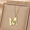 Flower Letter Stainless Steel Initial Pendant Necklaces for Women Men FS-WGF85E2-23-1
