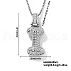 Elegant Brass Micro Pave Clear Cubic Zirconia 3D Initial Necklaces DV4415-32-1