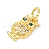 Brass Micro Pave Cubic Zirconia Charms KK-G526-07G-2