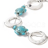 Synthetic Turquoise(Dyed) Turtle Link Bracelets BJEW-JB09195-01-4