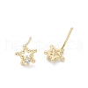 Brass Clear Cubic Zirconia Stud Earrings EJEW-Q014-13G-2