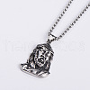 Retro Rock Punk Men's Elderly Avatar Stainless Steel Pendant Necklaces FQ3042-5