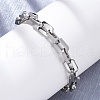 304 Stainless Steel Link Chain Bracelets for Women Men BJEW-R018-17P-3
