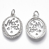 Brass Micro Pave Clear Cubic Zirconia Pendants KK-S356-024P-NF-2