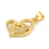 Rack Plating Brass Micro Pave Clear Cubic Zirconia Pendants KK-B091-49G-02-2