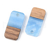 Opaque Resin & Walnut Wood Pendants RESI-S389-044A-C01-2