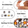 160Pcs 11 Styles Printed Cat & Dog Wood Beads WOOD-TA0001-74-5