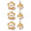 Cylinder Seed Beaded Flower Pendants PALLOY-MZ00705-3