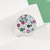 Brass Micro Pave Cubic Zirconia Finger Rings for Women RJEW-C129-09P-3